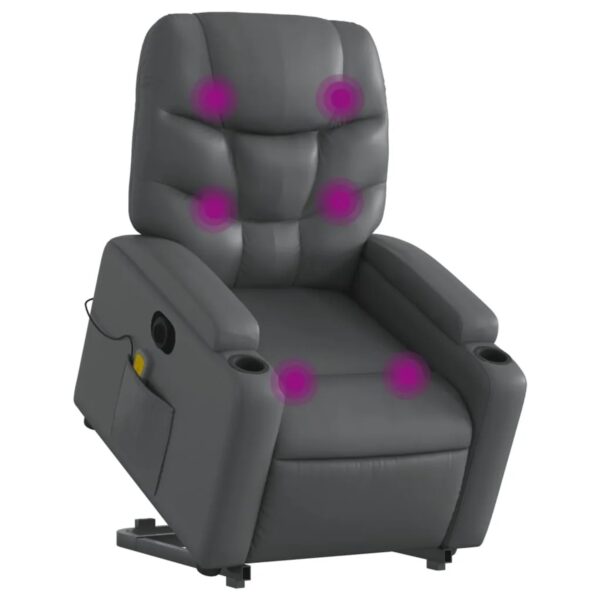 vidaXL Massagesessel mit Aufstehhilfe Elektrisch Grau Kunstleder Modell 5 vidaXL Massagesessel mit Aufstehhilfe Elektrisch Grau Kunstleder Modell 5
