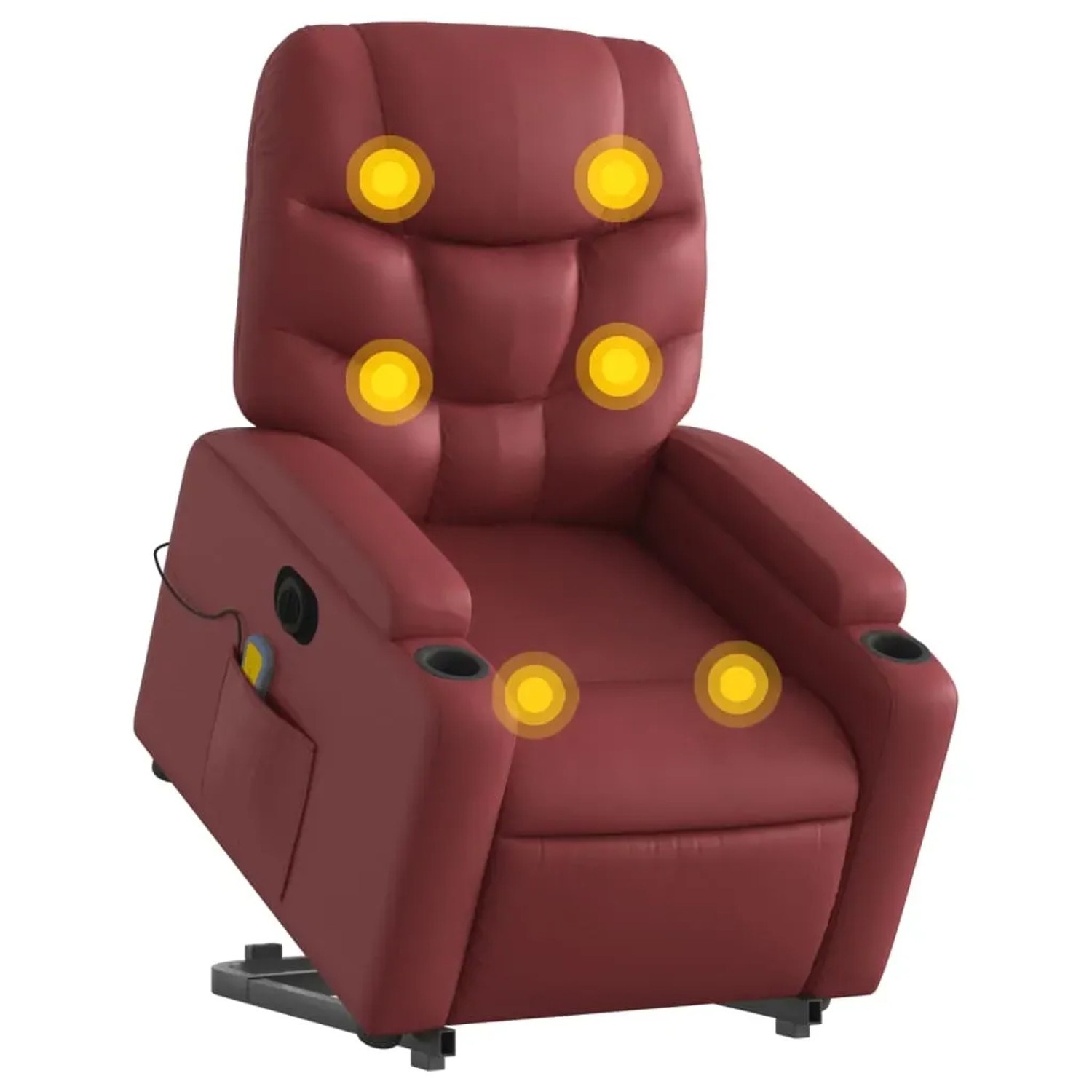 vidaXL Massagesessel mit Aufstehhilfe Elektrisch Weißrot Kunstleder Modell 5