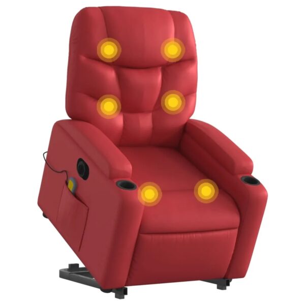 vidaXL Massagesessel mit Aufstehhilfe Elektrisch Rot Kunstleder Modell 3 vidaXL Massagesessel mit Aufstehhilfe Elektrisch Rot Kunstleder Modell 3