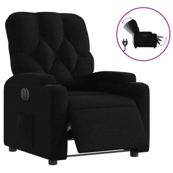 vidaXL Relaxsessel Elektrisch Schwarz Stoff 3204688