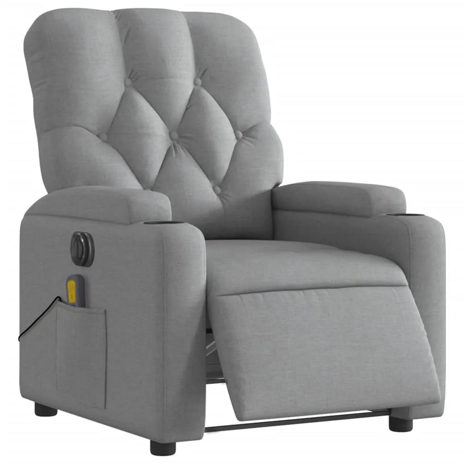 vidaXL Massagesessel Elektrisch Hellgrau Samt Modell 6