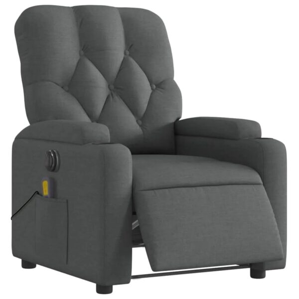 vidaXL Massagesessel Elektrisch Dunkelgrau Samt Modell 12