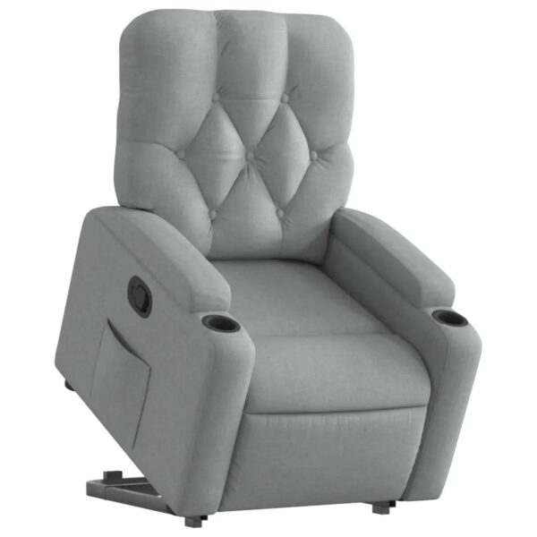vidaXL Relaxsessel mit Aufstehhilfe Hellgrau Stoff Modell 16