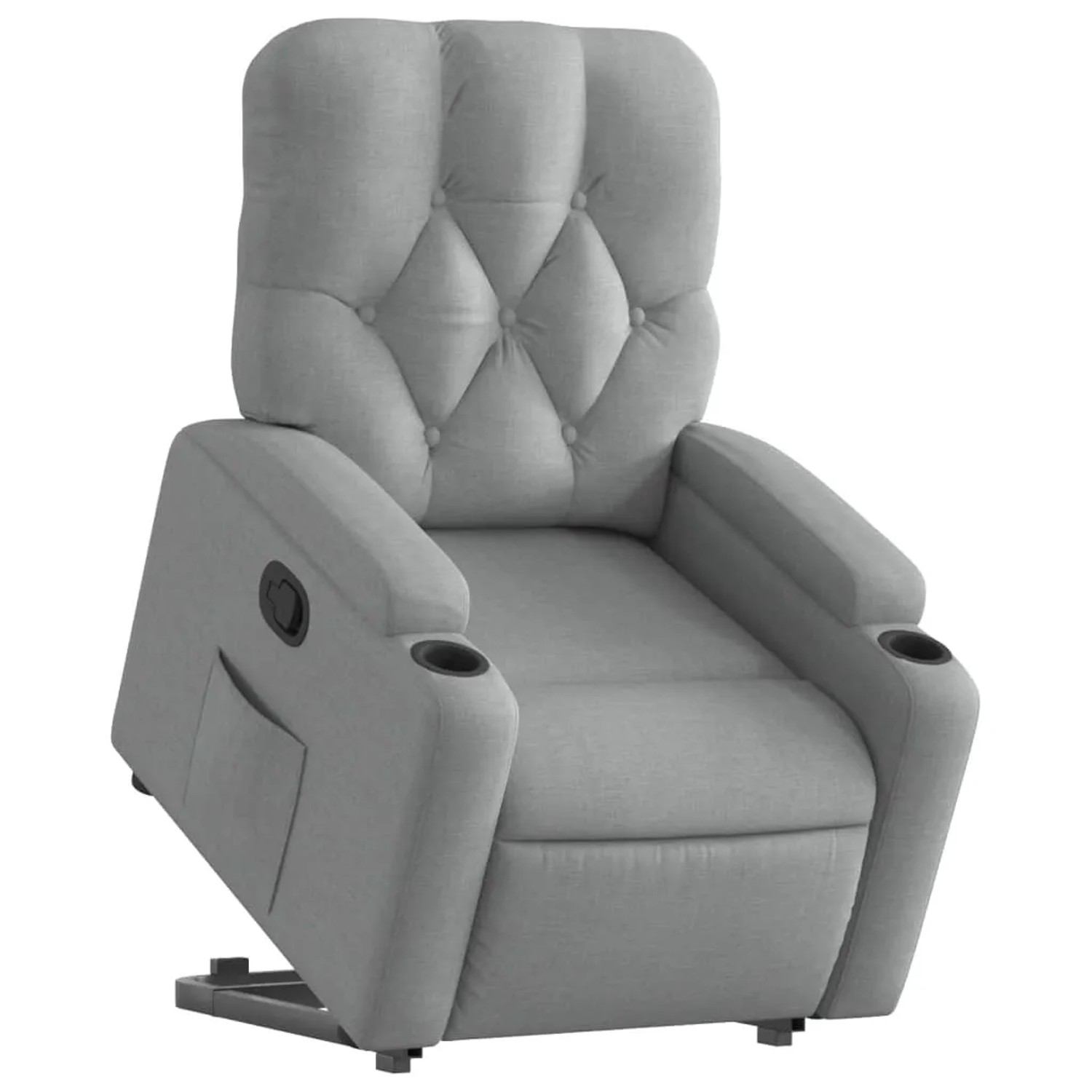 vidaXL Relaxsessel mit Aufstehhilfe Hellgrau Stoff Modell 16