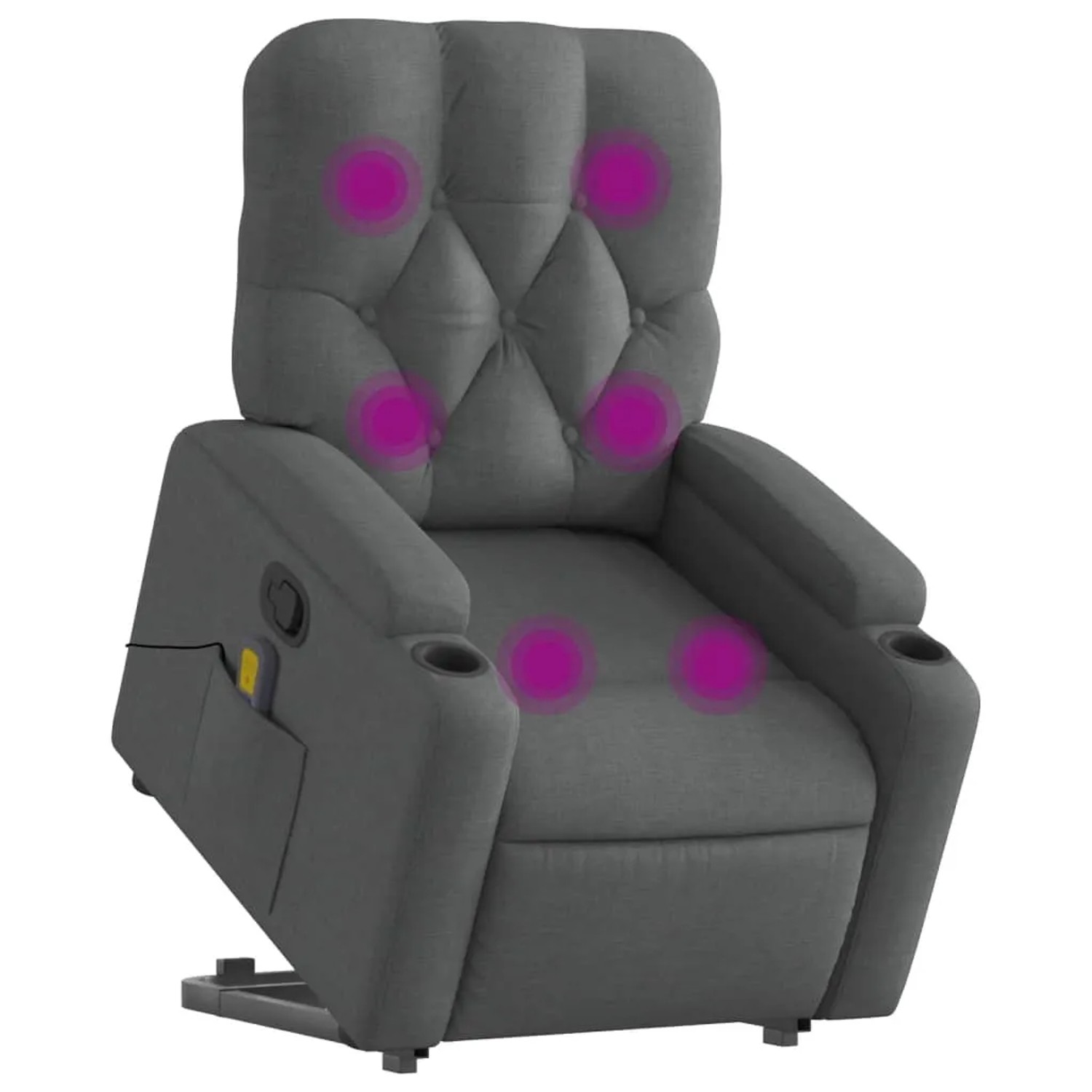 vidaXL Massagesessel mit Aufstehhilfe Dunkelgrau Samt Modell 12