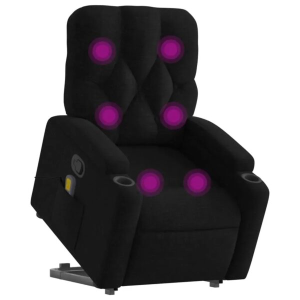 vidaXL Massagesessel mit Aufstehhilfe Schwarz Stoff Modell 8 vidaXL Massagesessel mit Aufstehhilfe Schwarz Stoff Modell 8