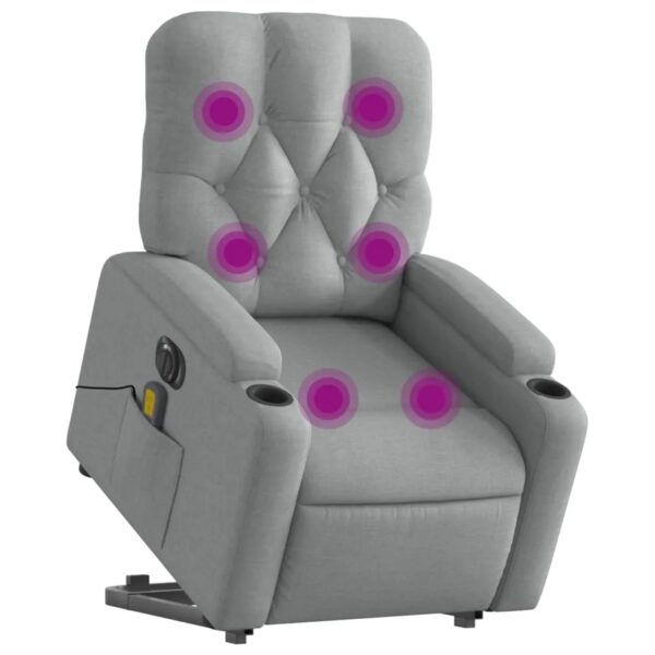 vidaXL Elektrischer Massagesessel mit Aufstehhilfe Hellgrau Stoff Modell 7 vidaXL Elektrischer Massagesessel mit Aufstehhilfe Hellgrau Stoff Modell 7
