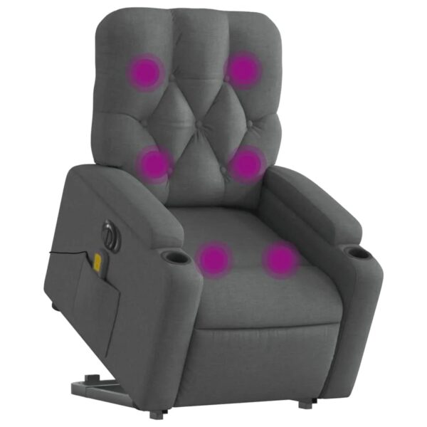 vidaXL Elektrischer Massagesessel mit Aufstehhilfe Dunkelgrau Stoff Modell 5