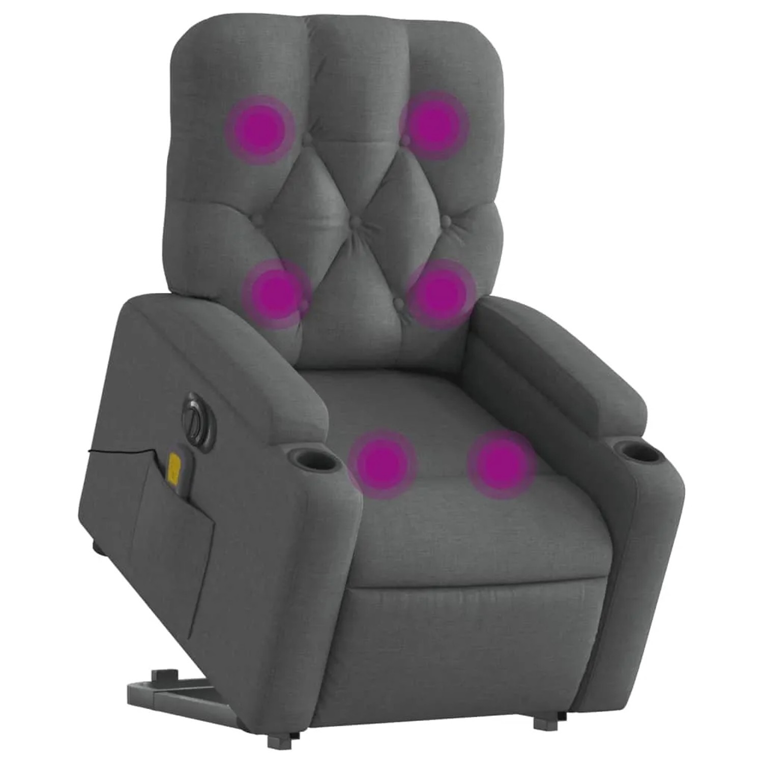vidaXL Elektrischer Massagesessel mit Aufstehhilfe Dunkelgrau Stoff Modell 5