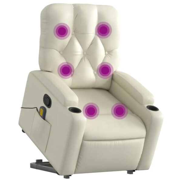 vidaXL Massagesessel mit Aufstehhilfe Creme Kunstleder Modell 9