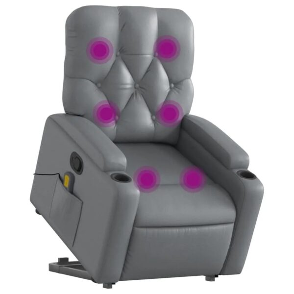 vidaXL Massagesessel mit Aufstehhilfe Grau Kunstleder Modell 10 vidaXL Massagesessel mit Aufstehhilfe Grau Kunstleder Modell 10