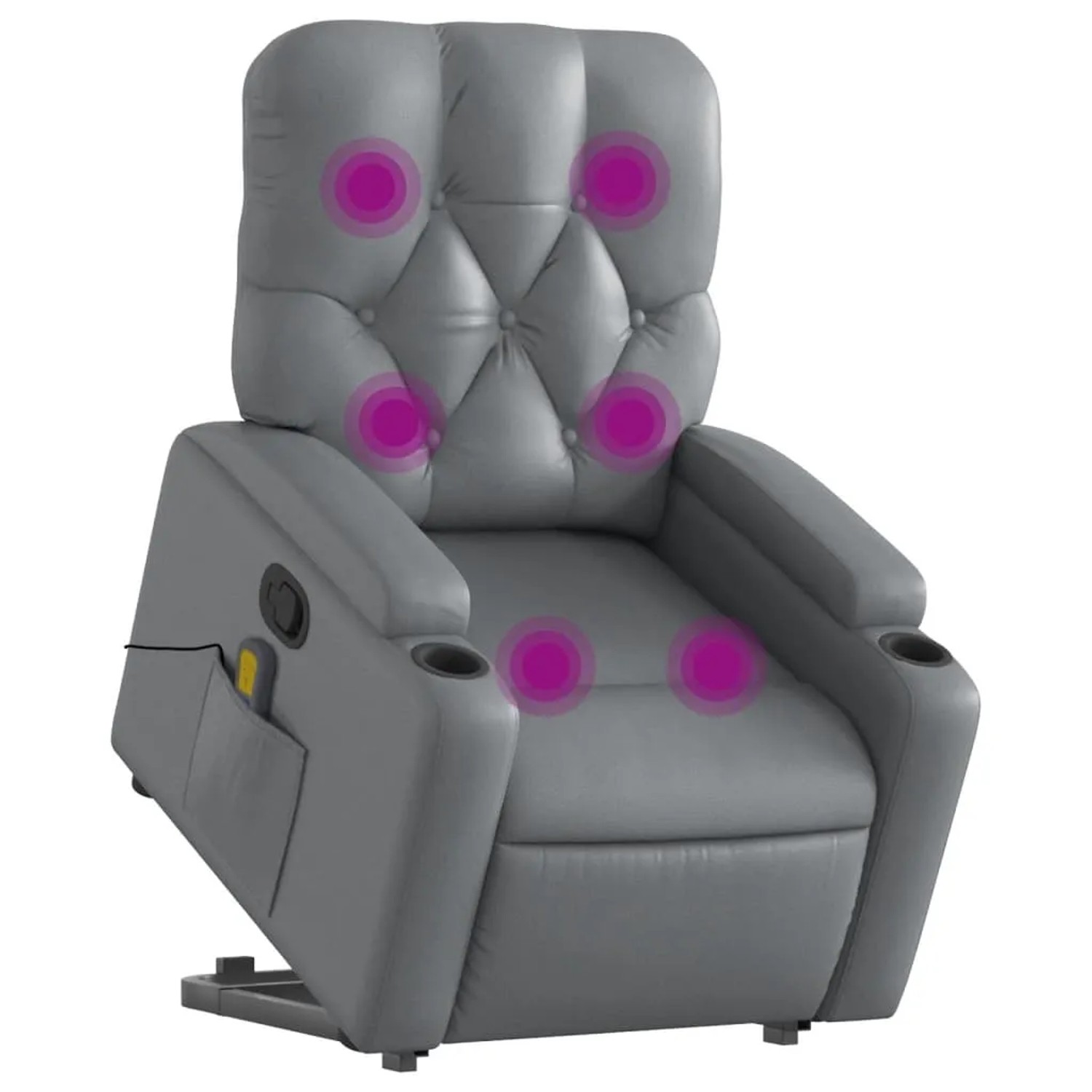 vidaXL Massagesessel mit Aufstehhilfe Grau Kunstleder Modell 10