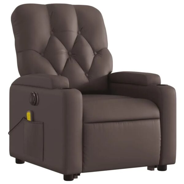 vidaXL Massagesessel mit Aufstehhilfe Elektrisch Braun Kunstleder Modell 12