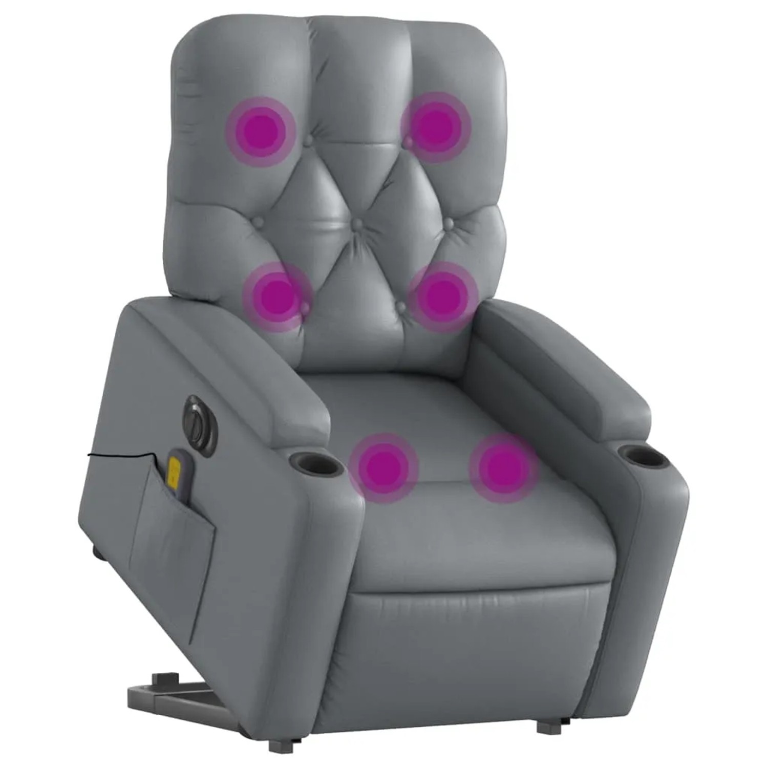 vidaXL Massagesessel mit Aufstehhilfe Elektrisch Grau Kunstleder Modell 9