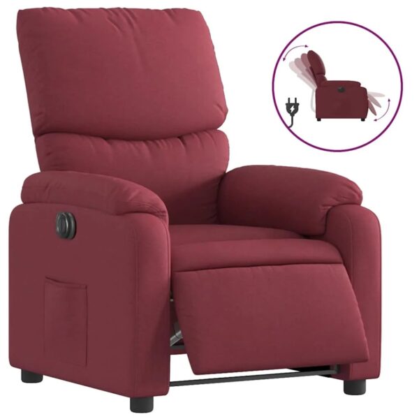 vidaXL Relaxsessel Elektrisch Weinrot Stoff 3204803