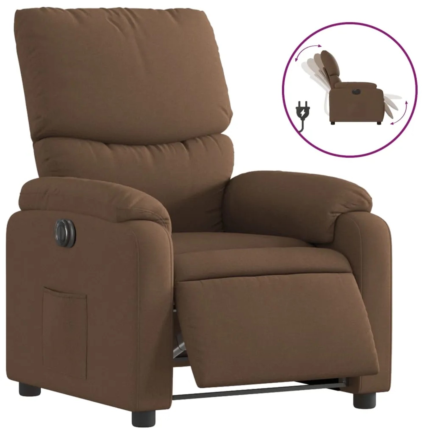vidaXL Relaxsessel Elektrisch Braun Stoff 3204804