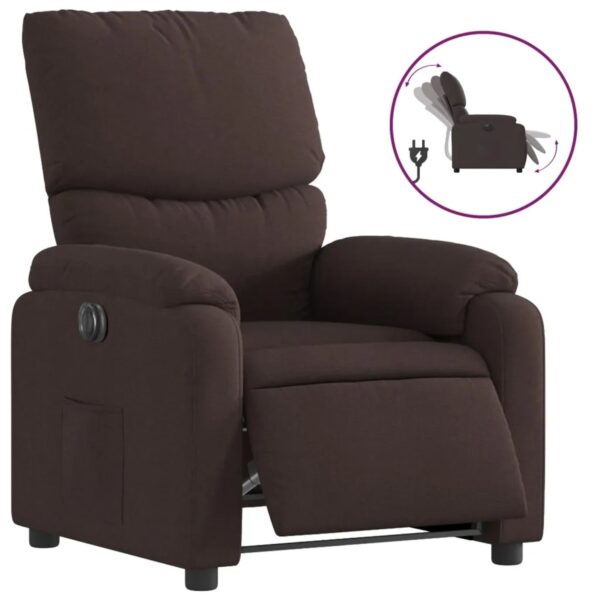 vidaXL Relaxsessel Elektrisch Dunkelbraun Stoff 3204805