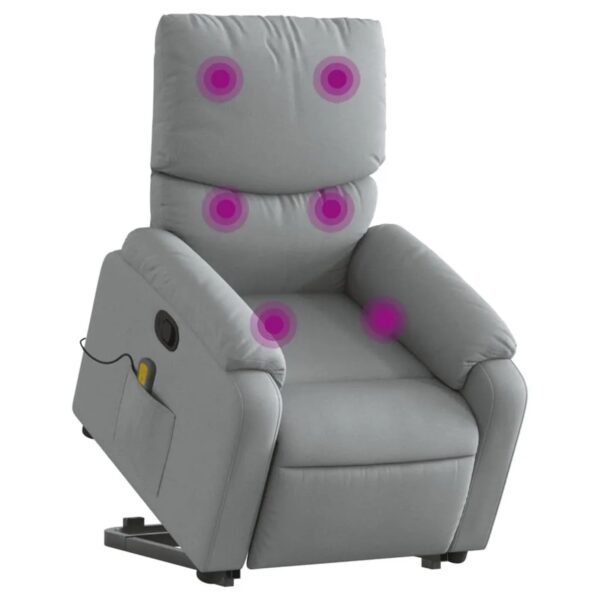 vidaXL Massagesessel mit Aufstehhilfe Hellgrau Samt Modell 8