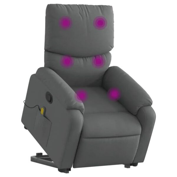 vidaXL Massagesessel mit Aufstehhilfe Dunkelgrau Samt Modell 11