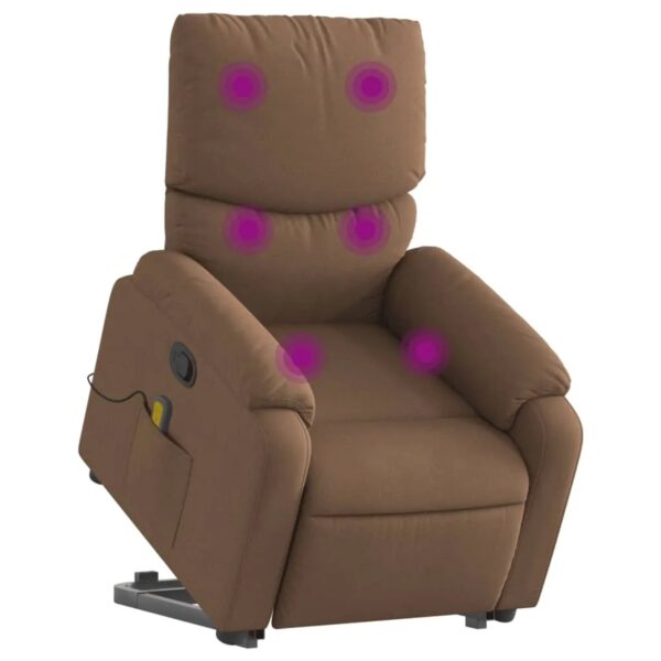 vidaXL Massagesessel mit Aufstehhilfe Braun Stoff Modell 9