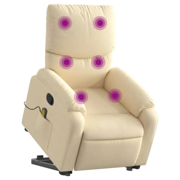 vidaXL Massagesessel mit Aufstehhilfe Creme Stoff Modell 4