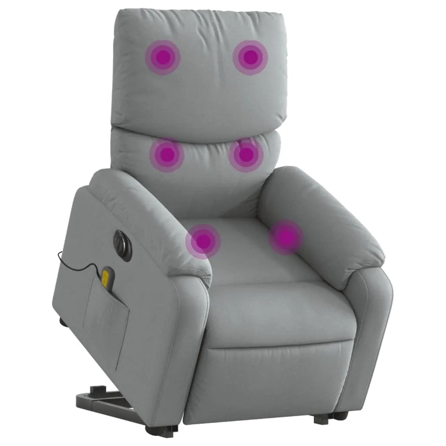 vidaXL Elektrischer Massagesessel mit Aufstehhilfe Hellgrau Stoff Modell 4
