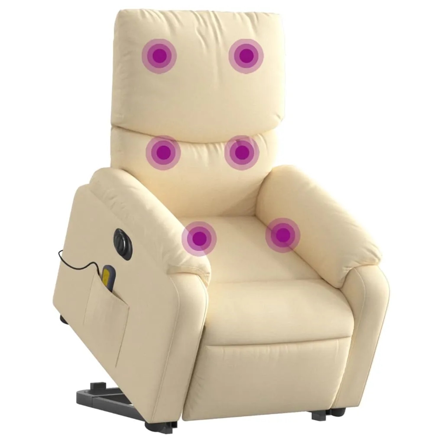 vidaXL Elektrischer Massagesessel mit Aufstehhilfe Creme Stoff Modell 6