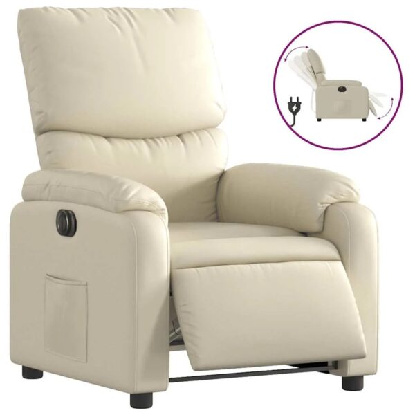 vidaXL Relaxsessel Elektrisch Creme Kunstleder 3204873 vidaXL Relaxsessel Elektrisch Creme Kunstleder 3204873