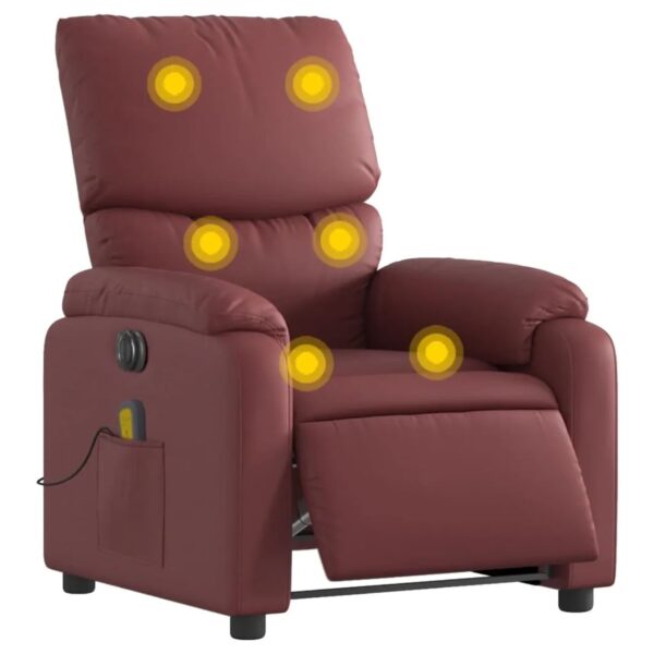 vidaXL Massagesessel Elektrisch Weißrot Kunstleder Modell 7