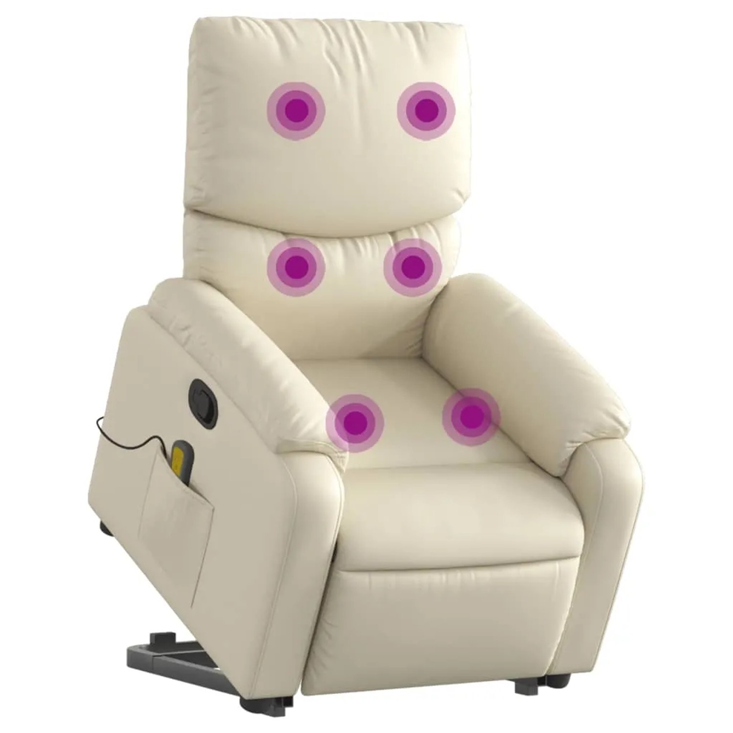 vidaXL Massagesessel mit Aufstehhilfe Creme Kunstleder Modell 6