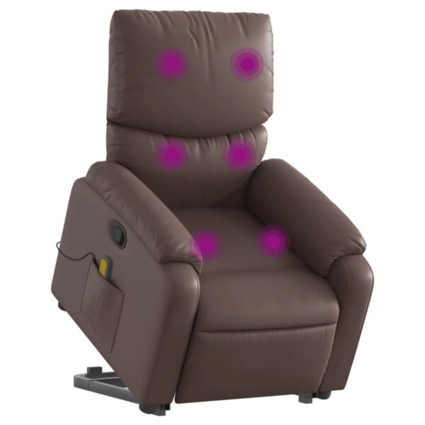 vidaXL Massagesessel mit Aufstehhilfe Braun Kunstleder Modell 8