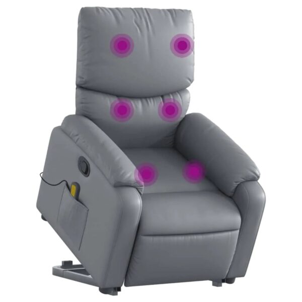 vidaXL Massagesessel mit Aufstehhilfe Grau Kunstleder Modell 6
