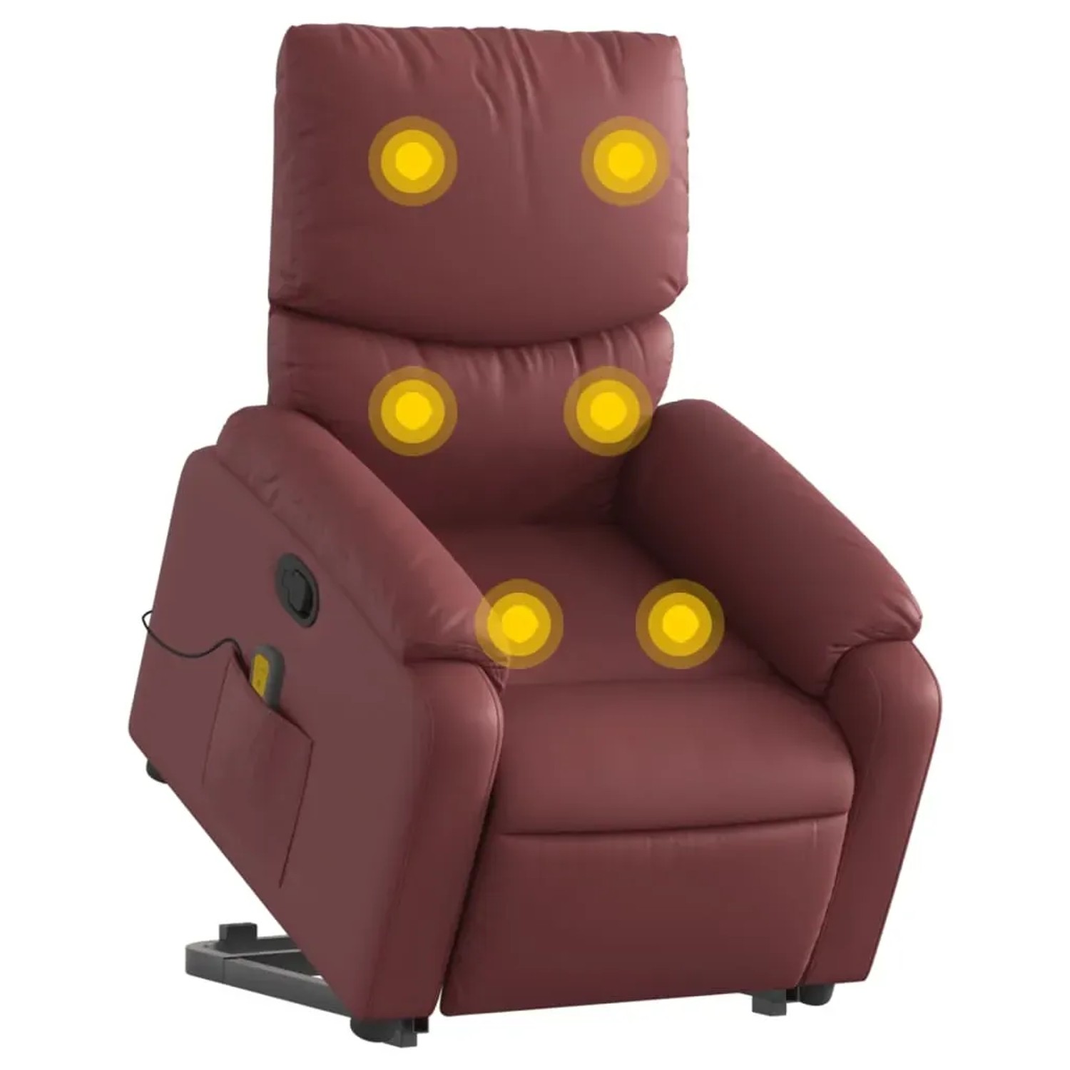 vidaXL Massagesessel mit Aufstehhilfe Weißrot Kunstleder Modell 6
