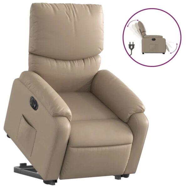 vidaXL Relaxsessel mit Aufstehhilfe Elektrisch Cappuccino Kunstleder Modell 5