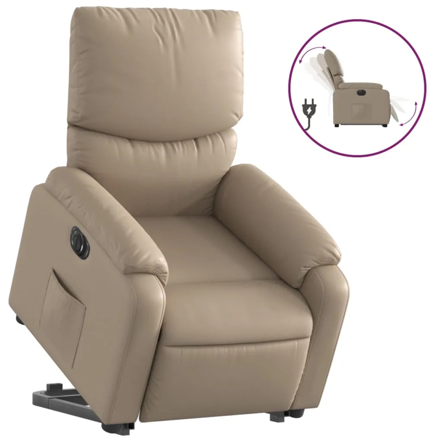 vidaXL Relaxsessel mit Aufstehhilfe Elektrisch Cappuccino Kunstleder Modell 5