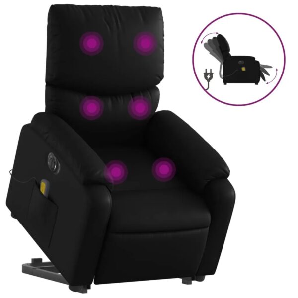 vidaXL Massagesessel mit Aufstehhilfe Elektrisch Schwarz Kunstleder Modell 8