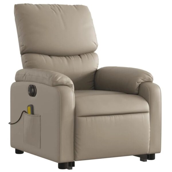 vidaXL Massagesessel mit Aufstehhilfe Elektrisch Cappuccino Kunstleder Modell 5
