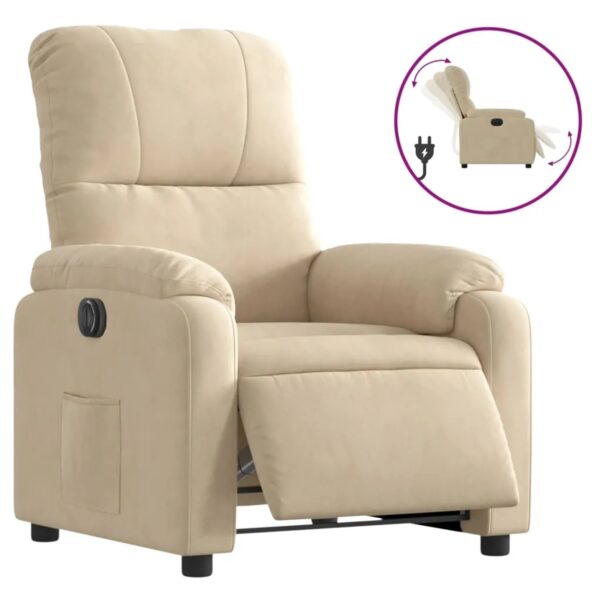 vidaXL Relaxsessel Elektrisch Creme Mikrofasergewebe Modell 4