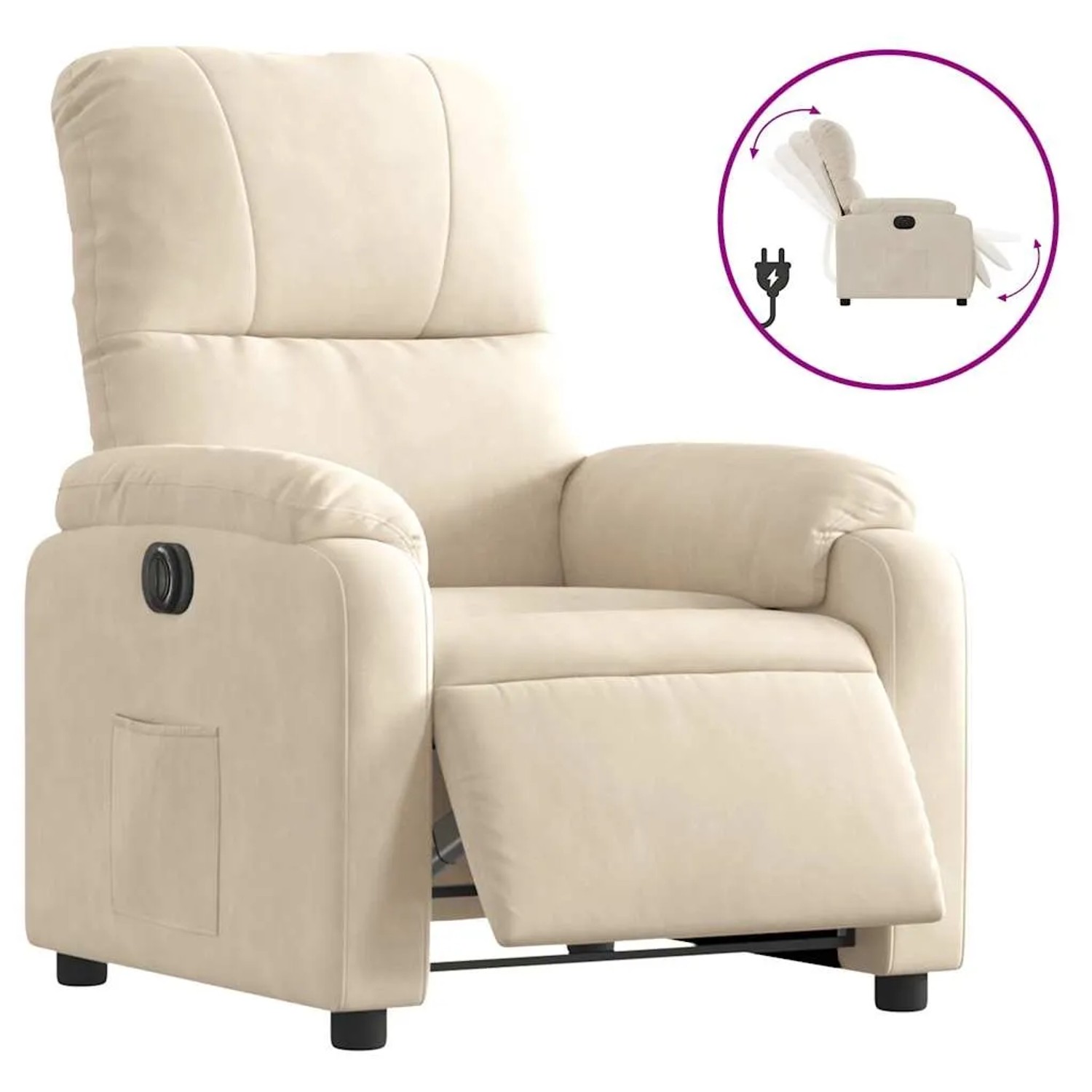vidaXL Relaxsessel Elektrisch Beige Mikrofasergewebe 3204920