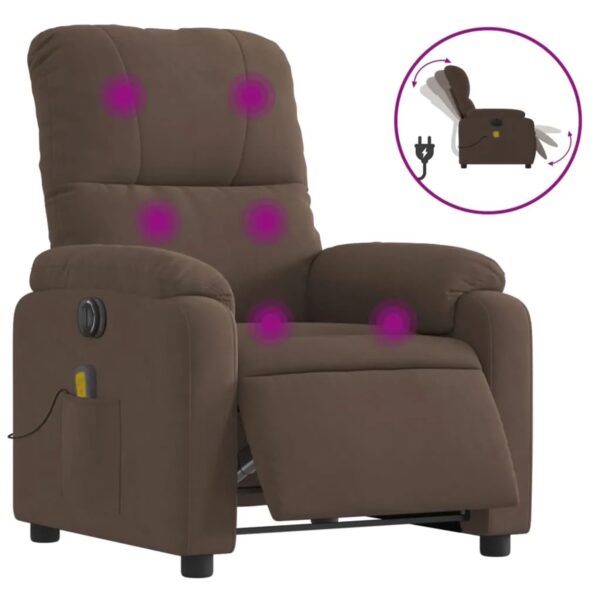 vidaXL Massagesessel Elektrisch Braun Mikrofasergewebe vidaXL Massagesessel Elektrisch Braun Mikrofasergewebe