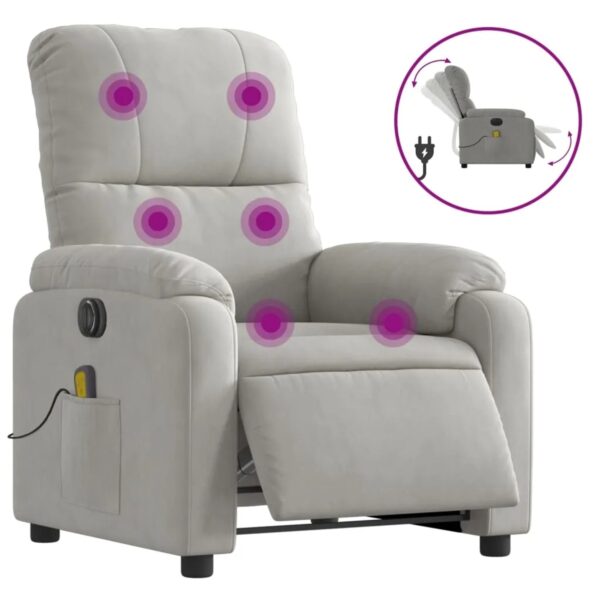 vidaXL Massagesessel Elektrisch Hellgrau Mikrofasergewebe vidaXL Massagesessel Elektrisch Hellgrau Mikrofasergewebe