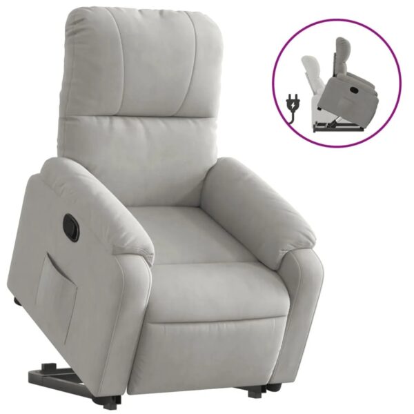 vidaXL Relaxsessel mit Aufstehhilfe Hellgrau Mikrofasergewebe vidaXL Relaxsessel mit Aufstehhilfe Hellgrau Mikrofasergewebe