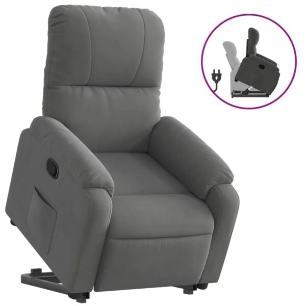 vidaXL Relaxsessel mit Aufstehhilfe Dunkelgrau Mikrofasergewebe Modell 3 vidaXL Relaxsessel mit Aufstehhilfe Dunkelgrau Mikrofasergewebe Modell 3