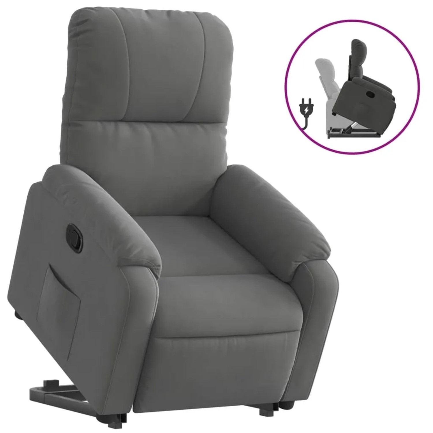 vidaXL Relaxsessel mit Aufstehhilfe Dunkelgrau Mikrofasergewebe Modell 3