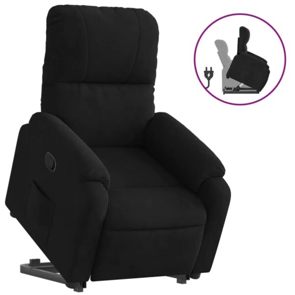 vidaXL Relaxsessel mit Aufstehhilfe Schwarz Mikrofasergewebe Modell 3