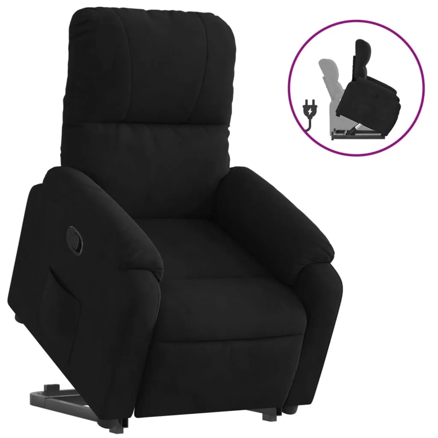 vidaXL Relaxsessel mit Aufstehhilfe Schwarz Mikrofasergewebe Modell 3