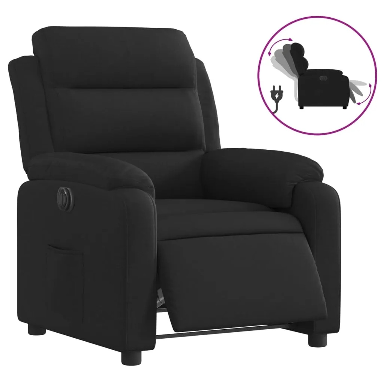 vidaXL Relaxsessel Elektrisch Schwarz Stoff 3204958