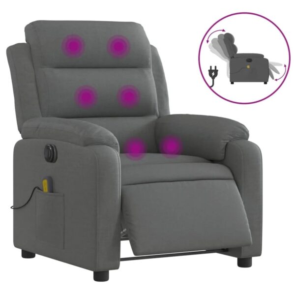 vidaXL Massagesessel Elektrisch Dunkelgrau Samt Modell 3