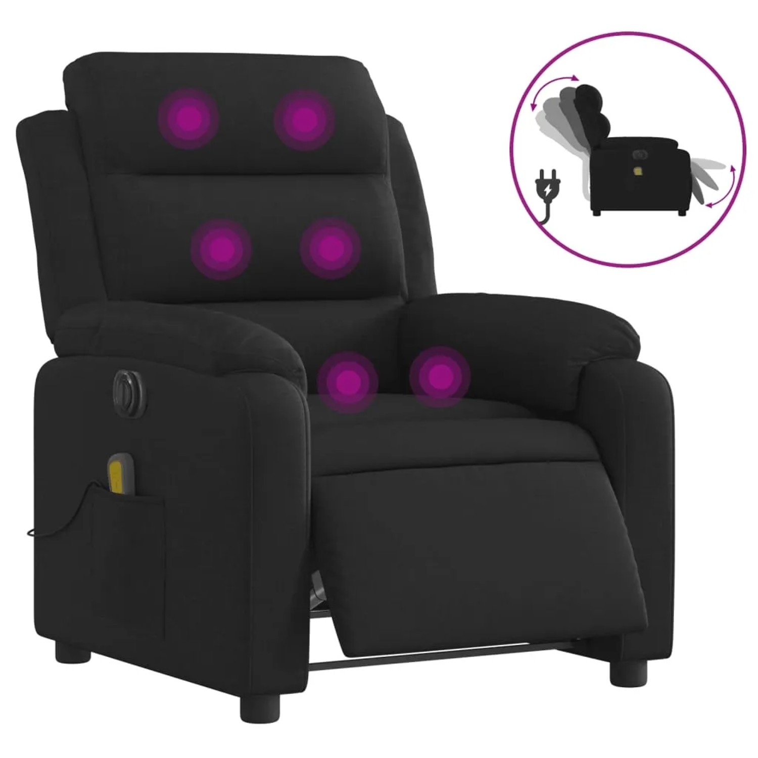 vidaXL Massagesessel Elektrisch Schwarz Samt Modell 4