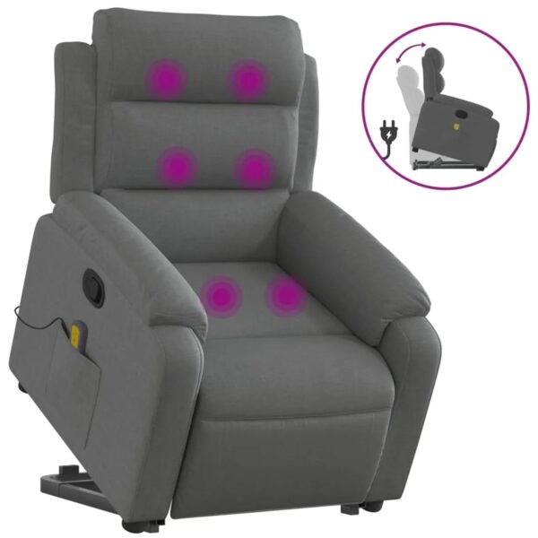 vidaXL Massagesessel mit Aufstehhilfe Dunkelgrau Samt Modell 9 vidaXL Massagesessel mit Aufstehhilfe Dunkelgrau Samt Modell 9